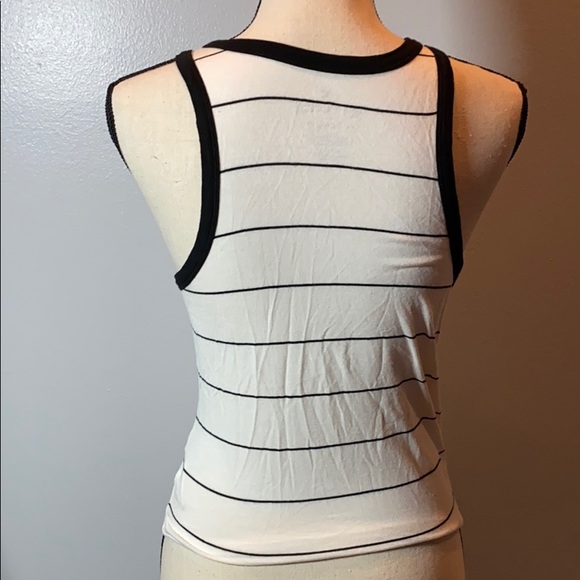 American Eagle soft cream & black striped tank - Picture 2 of 4